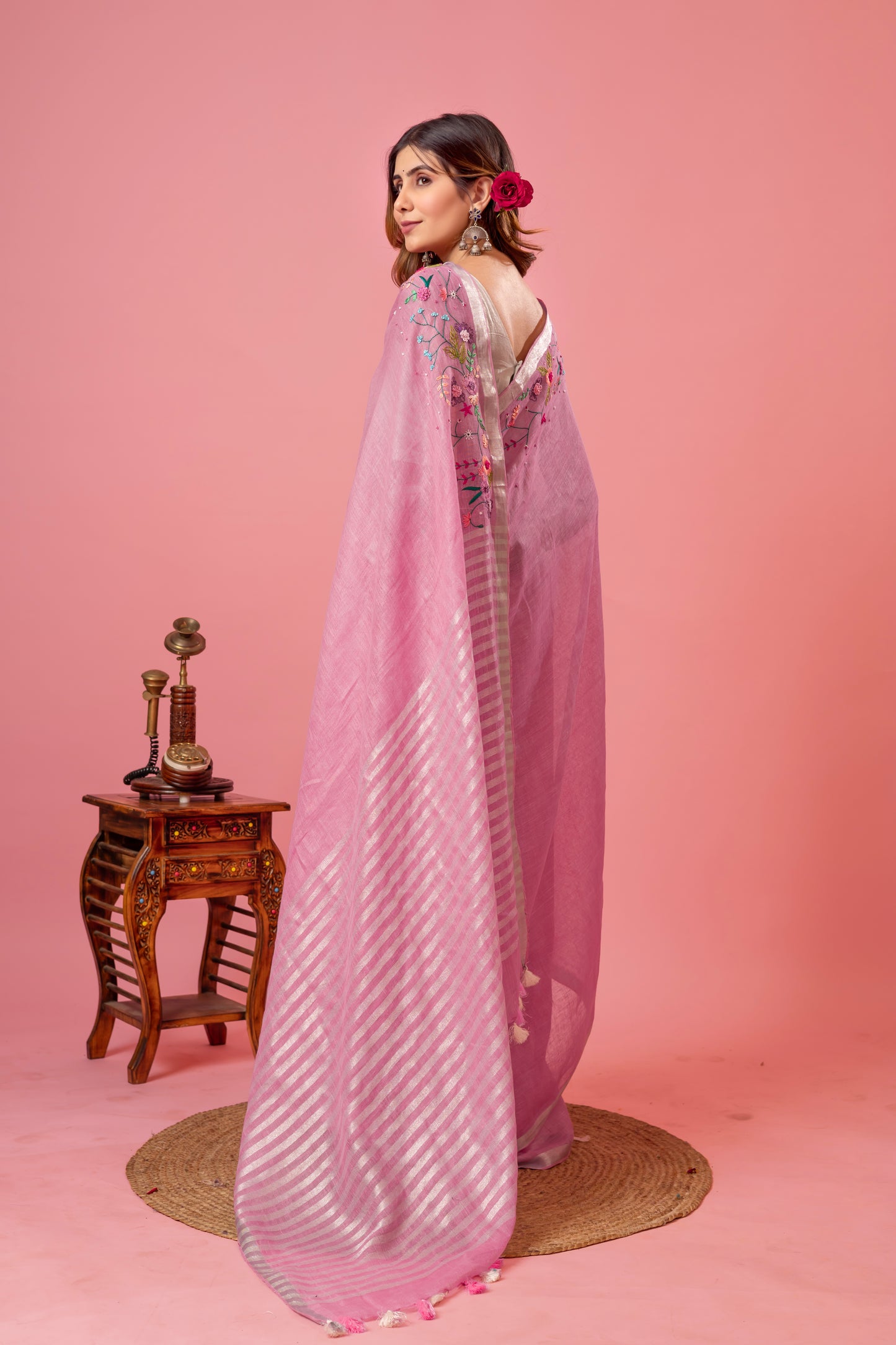 R A M B A || Pure linen saree
