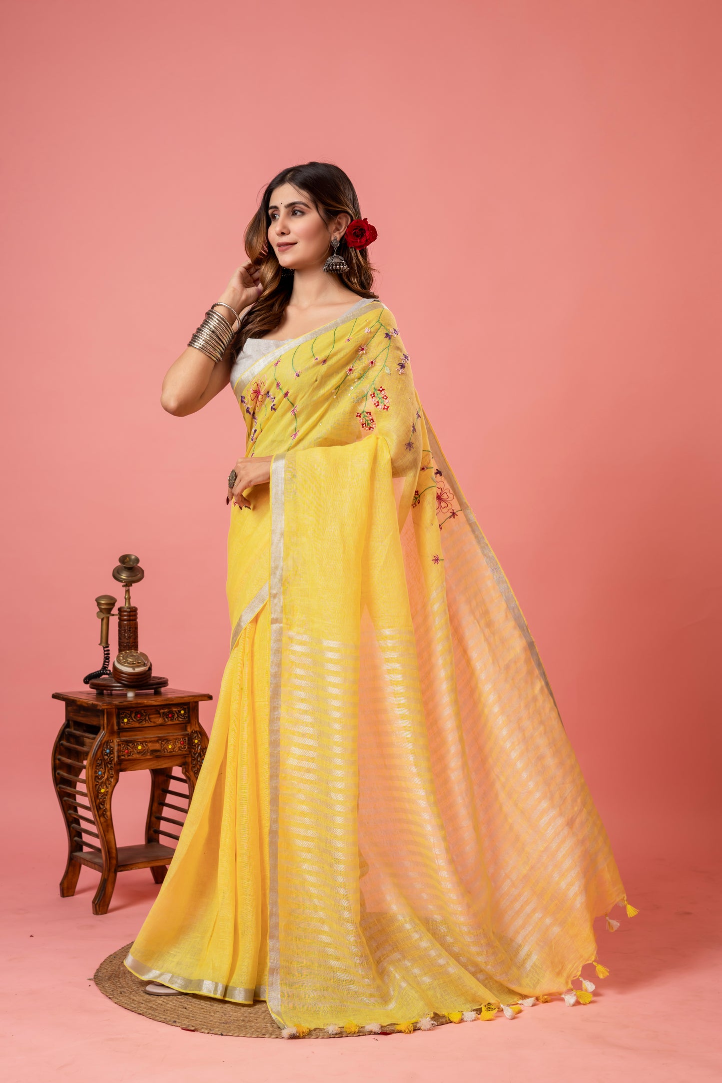 V A R A H A || Pure Linen Saree