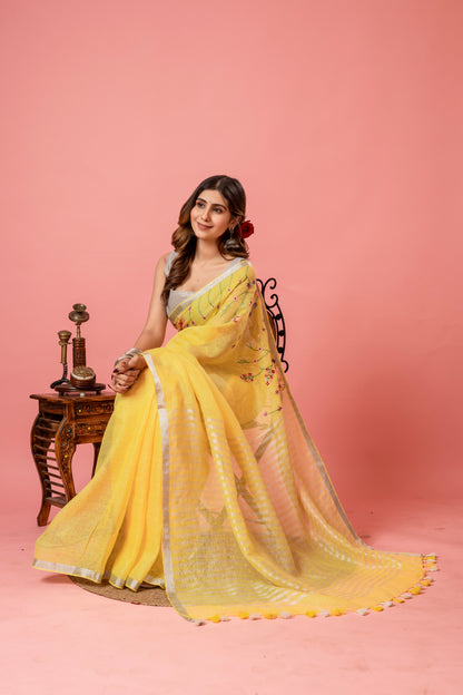 V A R A H A || Pure Linen Saree