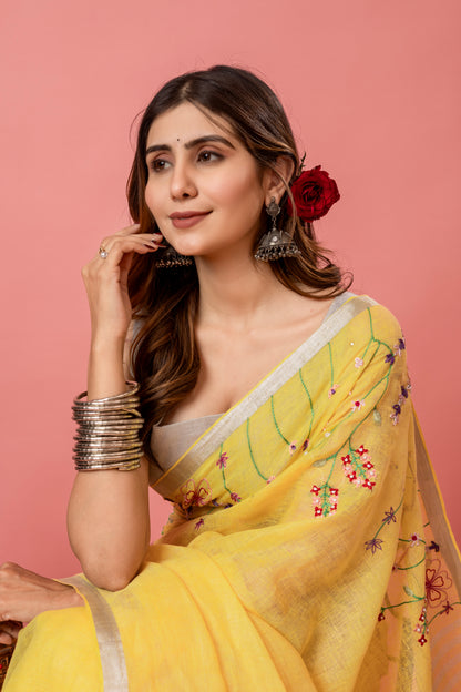 V A R A H A || Pure Linen Saree