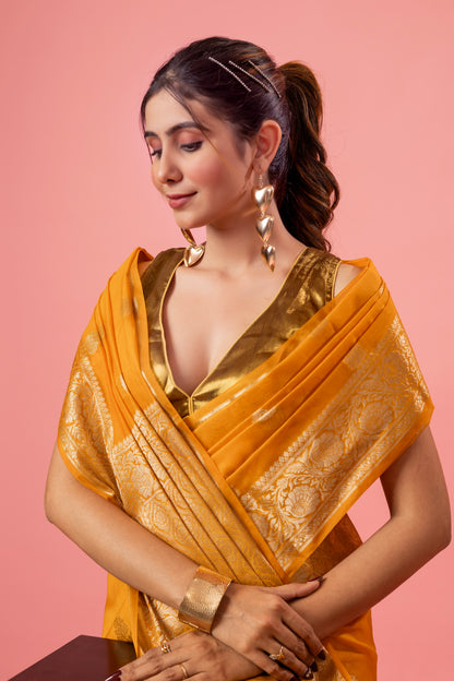 S A Y A L I || Banarasee Tissue Saree with Zari Work