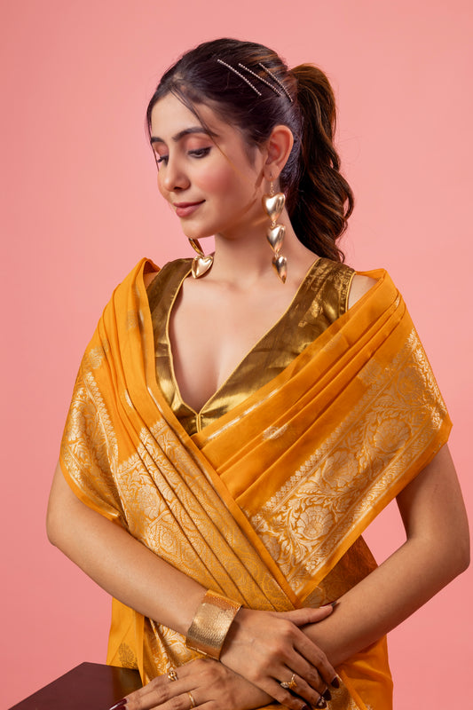 S A Y A L I || Banarasee Tissue Saree with Zari Work