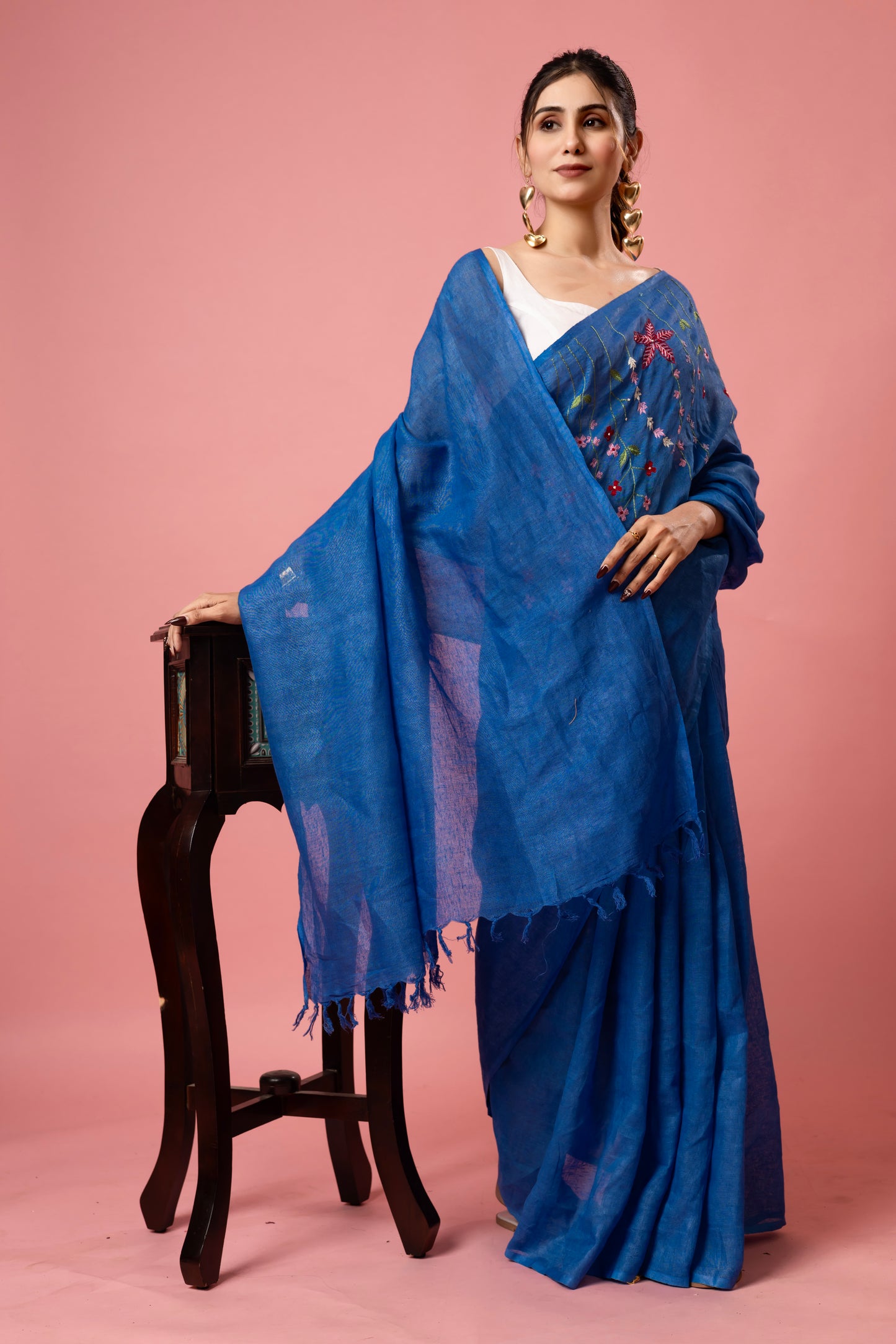 K A G N A || Pure Linen Saree