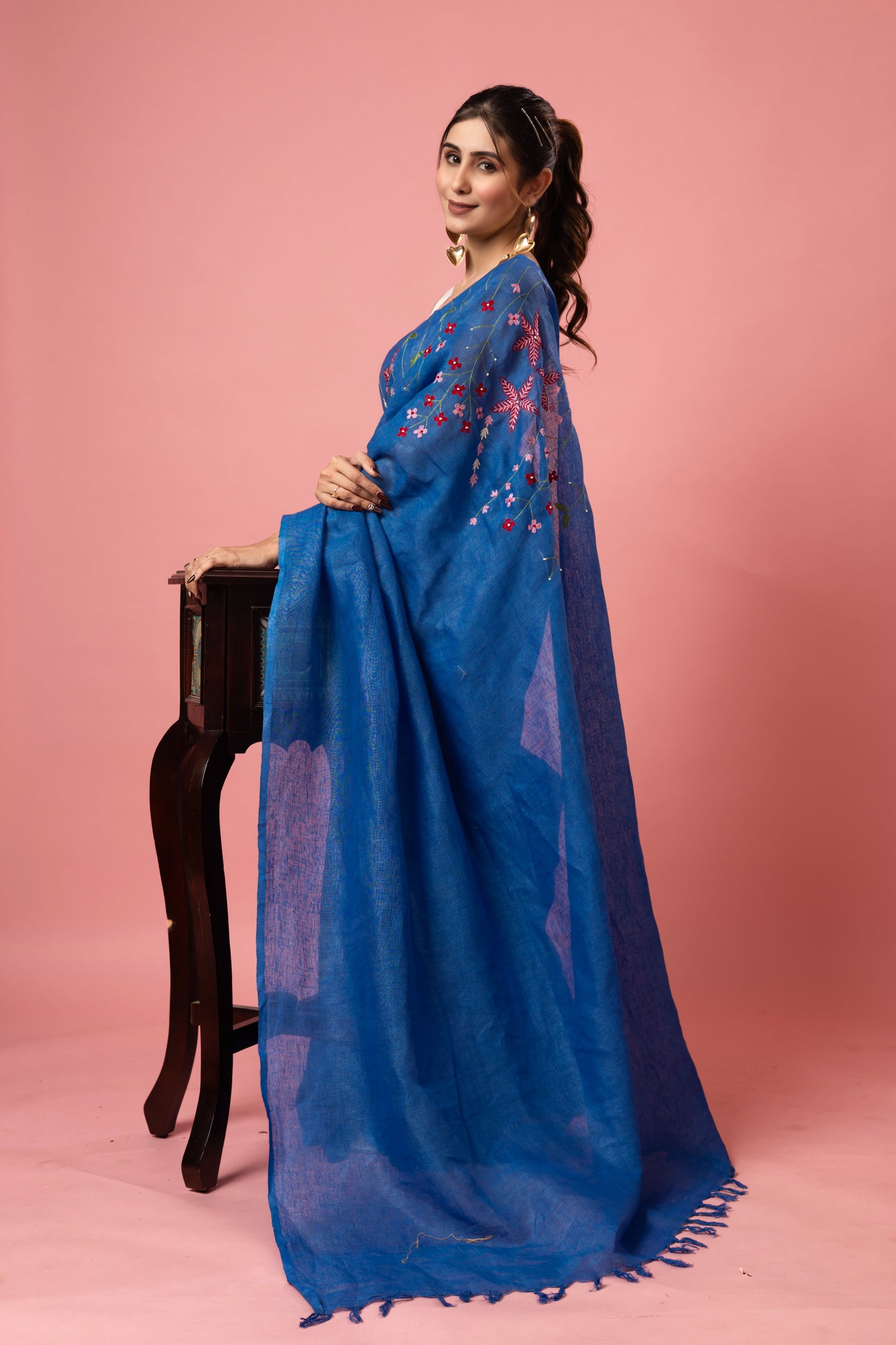 K A G N A || Pure Linen Saree