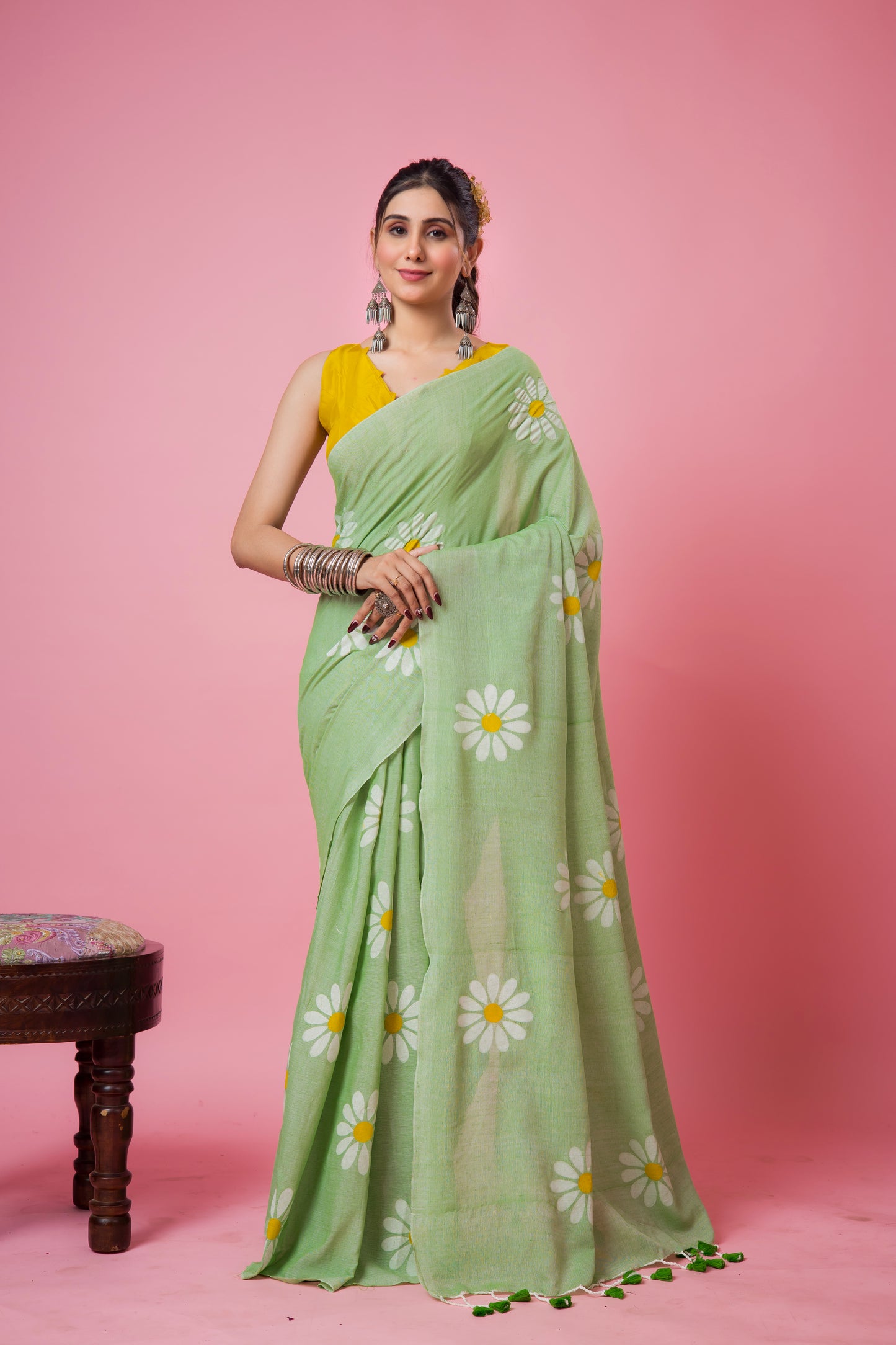 V I D H Y A || Khadi Cotton Saree with Hand Paint