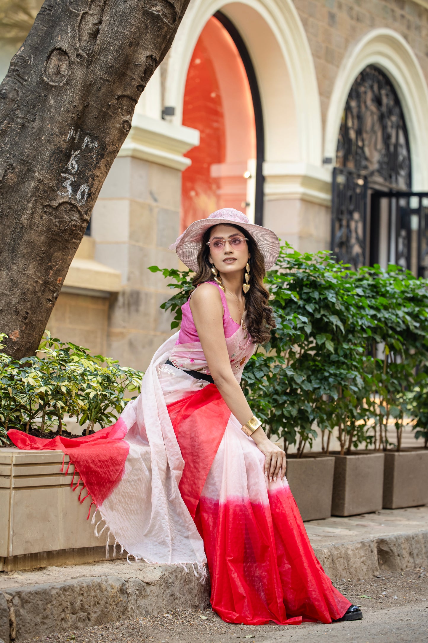 N A M I K A || Pure Organza Hand-Work Saree