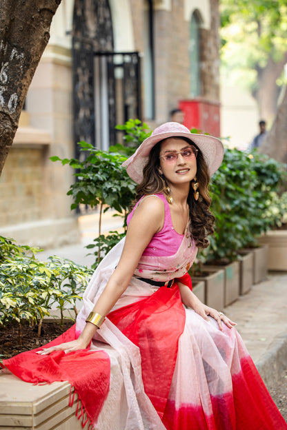 N A M I K A || Pure Organza Hand-Work Saree