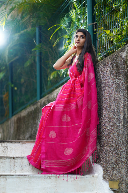 S I N D H U J A ||Pure Linen Saree
