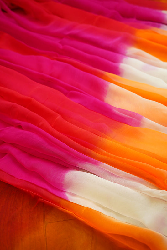 S A T R A N G E - S E || Pure Chiffon Saree
