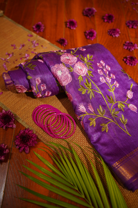 R E S H A M I - G H U L A B I || Silk Saree
