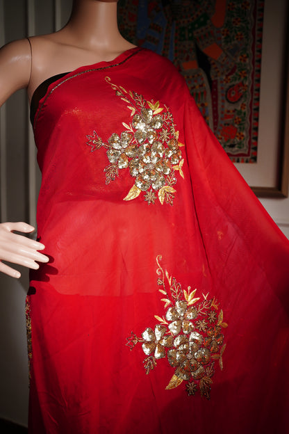 R A S E S H W A R I || Organza Sequence work Saree