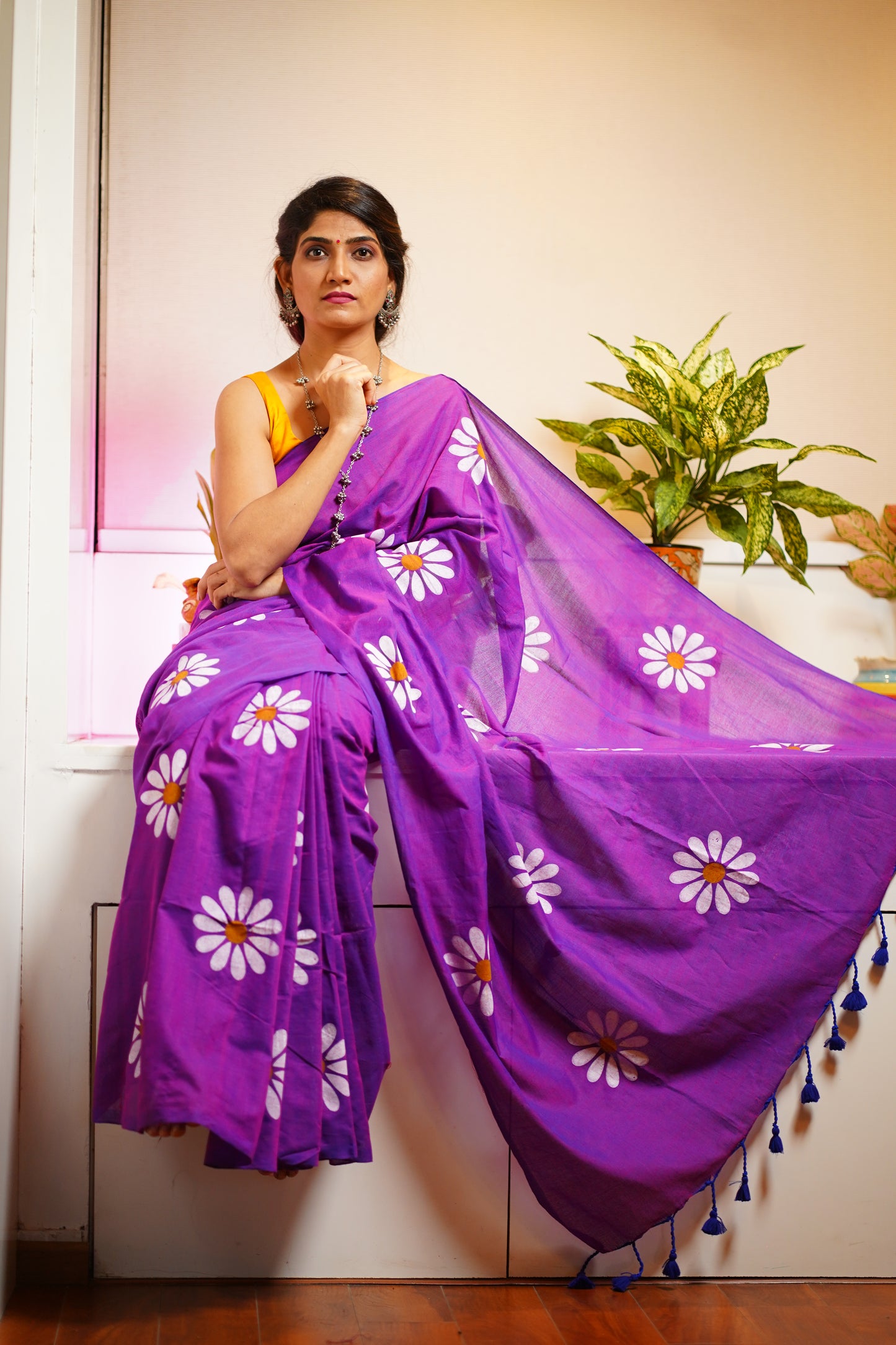 M A D H Y A || Khadi Cotton Saree with Hand Paint