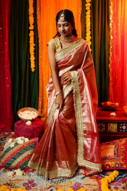 S U B H A D R A || Banarasee Tissue saree with Kiran Lace