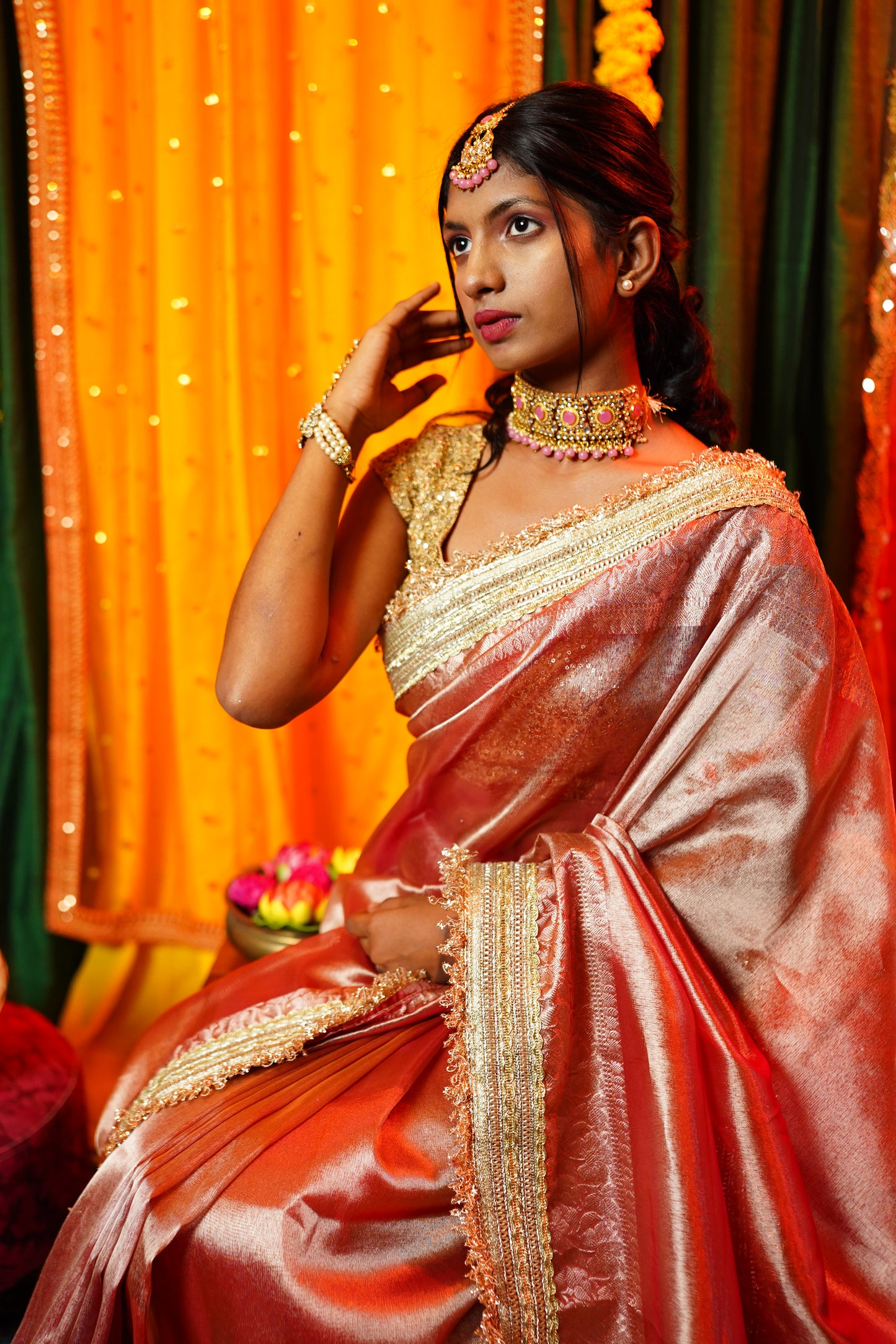 S U B H A D R A || Banarasee Tissue saree with Kiran Lace