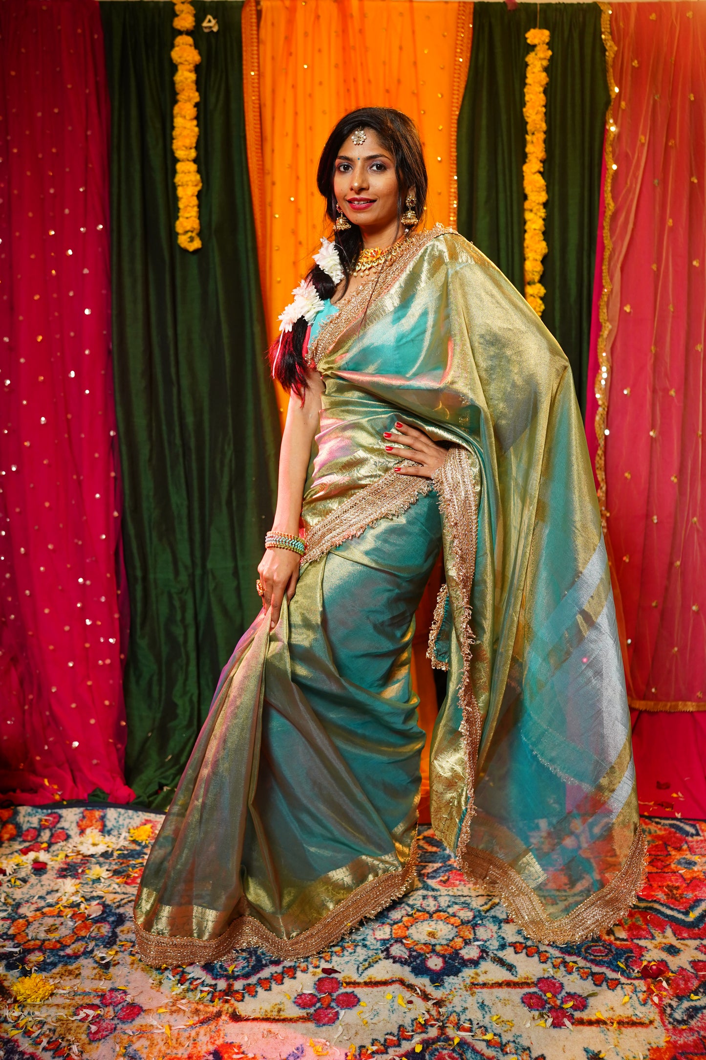 S A T I || Banarasee Tissue Saree with Kiran Lace