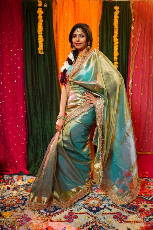 S A T I || Banarasee Tissue Saree with Kiran Lace