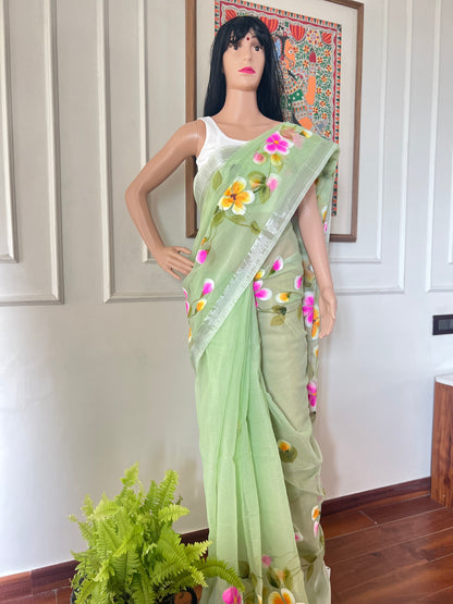 S A H E L I || Kota Doria Hand Paint Saree