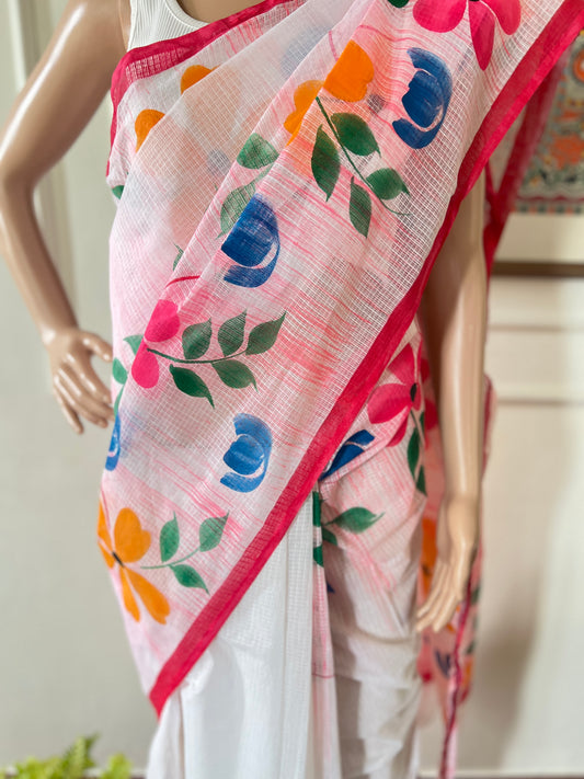 R E N U K A || Kota Doria Hand Paint Saree