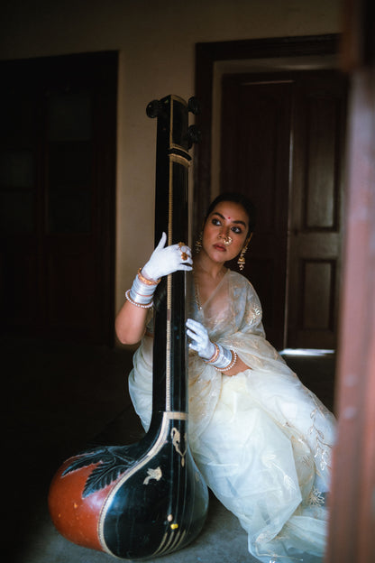 S U J A T A || Organza Saree with Gota Patti work