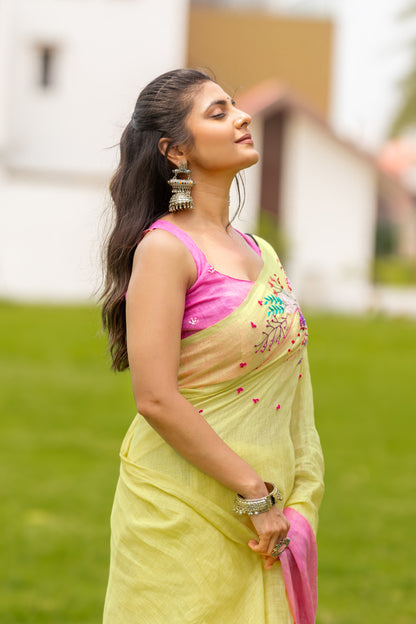 N A R M A D A || Pure Linen Saree
