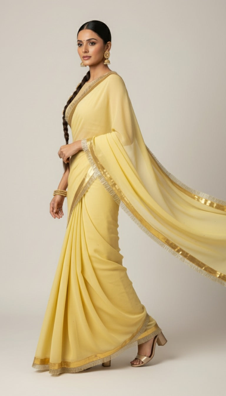 T R I N E T R A || Pure chiffon saree