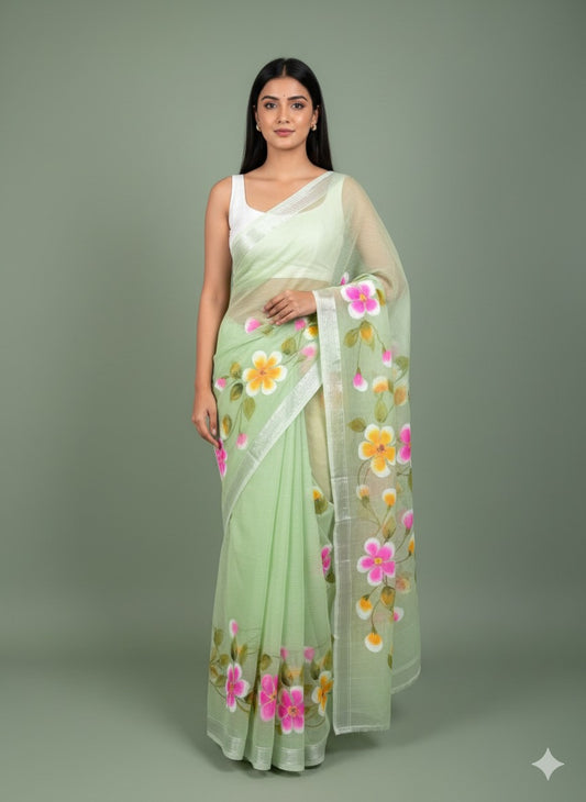 S A H E L I || Kota Doria Hand Paint Saree