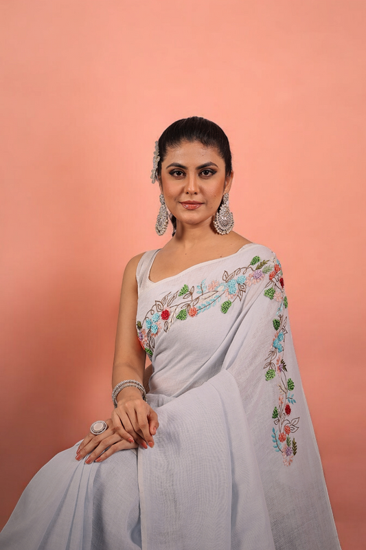 V R U N D A || Pure Linen Saree