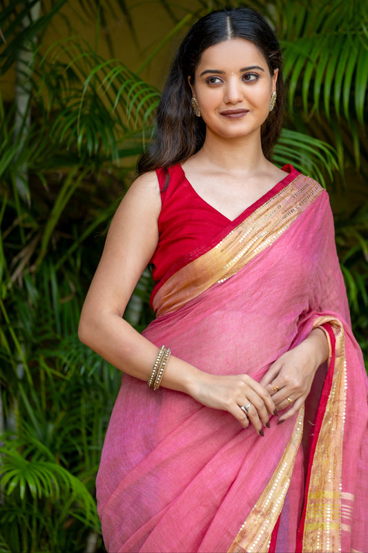Y A M U N A || pure linen saree