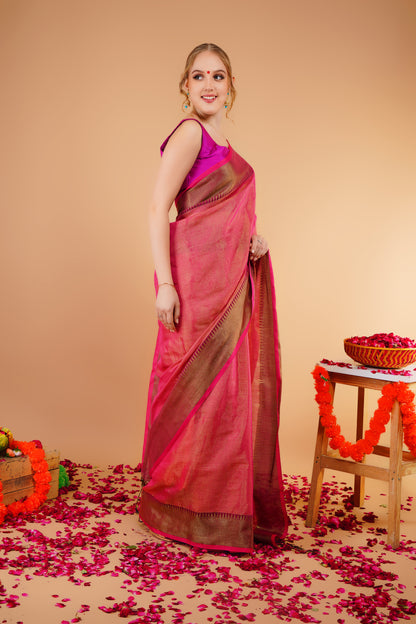 M A D H U R I || Handloom Raga Tissue Saree
