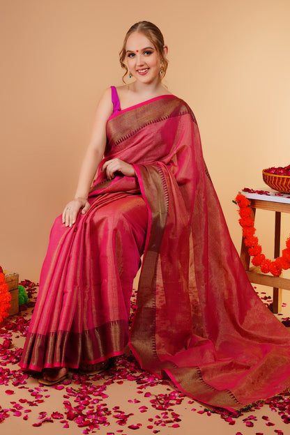 M A D H U R I || Handloom Raga Tissue Saree