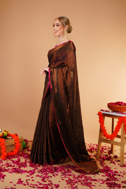 D I V Y A || Handloom Raga Tissue Saree