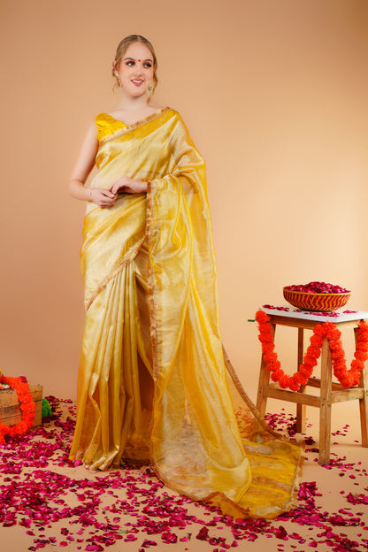 G R I S H M A || Banarasee  Tissue  Saree with Lace