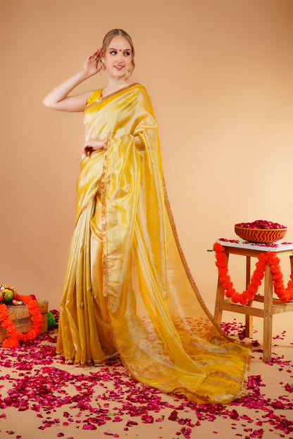 G R I S H M A || Banarasee  Tissue  Saree with Lace