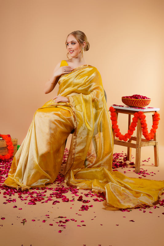 G R I S H M A || Banarasee  Tissue  Saree with Lace