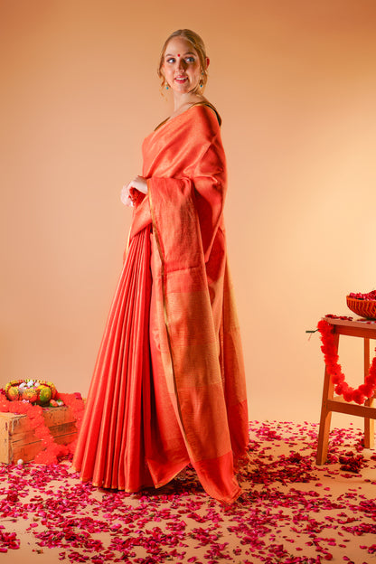 S O N A L I || Tissue Linen Saree