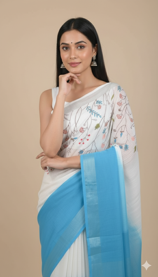 S A R J A N || Linen Slub Saree