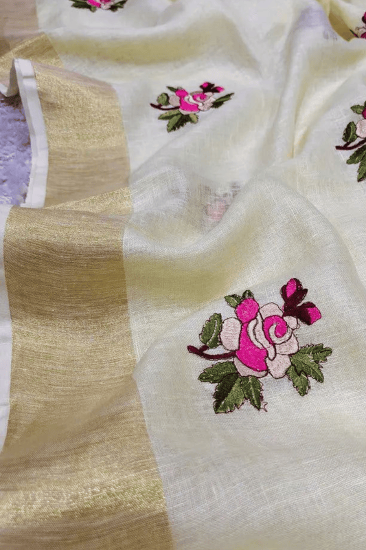B A N D H A N || Pure Linen Saree