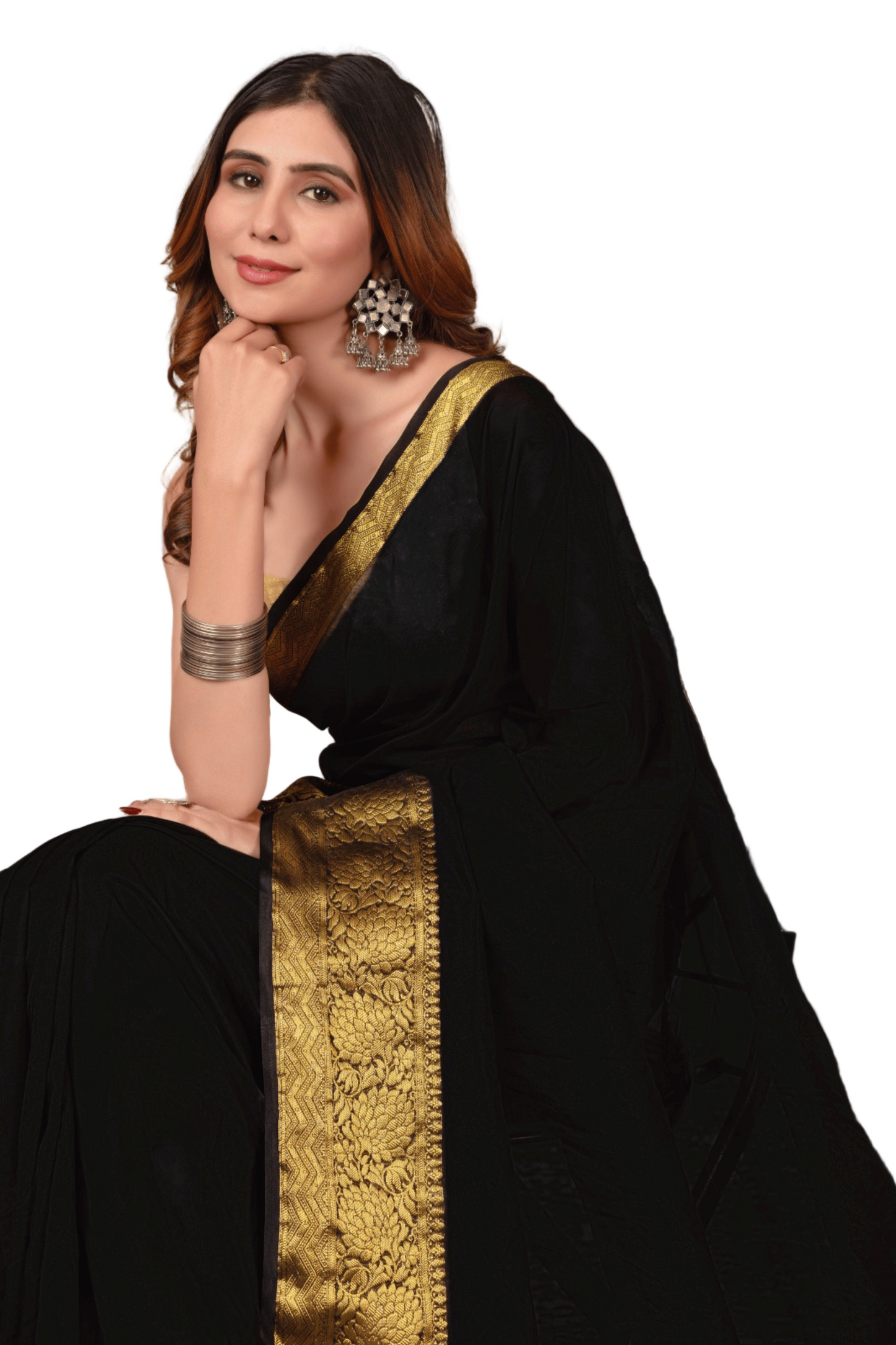 R O H I N I || Organza Tissue Saree with Zari Border