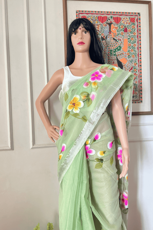 S A H E L I || Kota Doria Hand Paint Saree