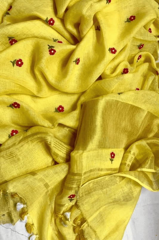 R A N J A N || Pure Linen Saree