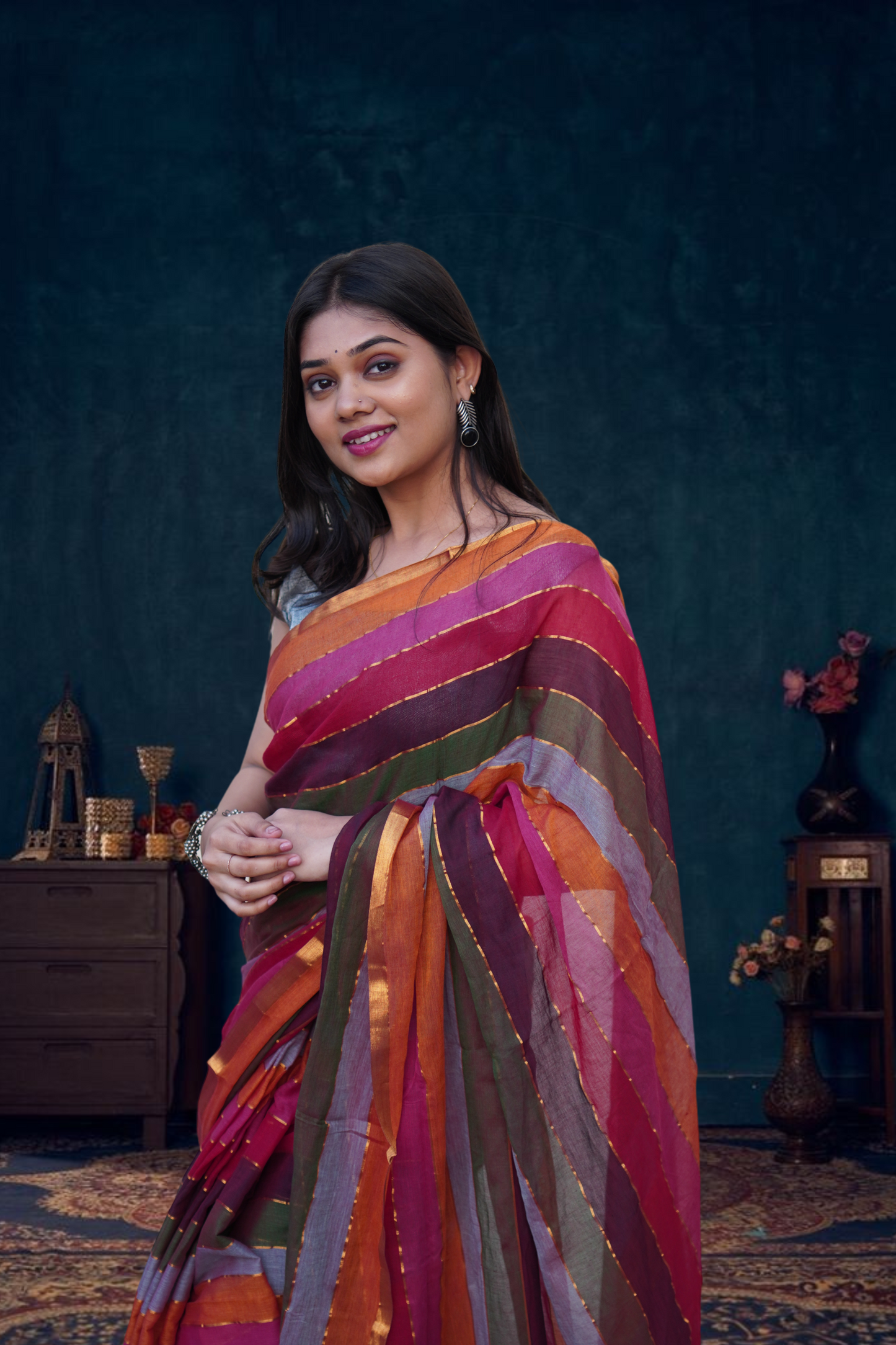 B L U S H I NG  - R O S E S || Mull Cotton Saree