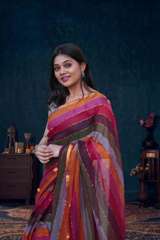 B L U S H I NG  - R O S E S || Mull Cotton Saree
