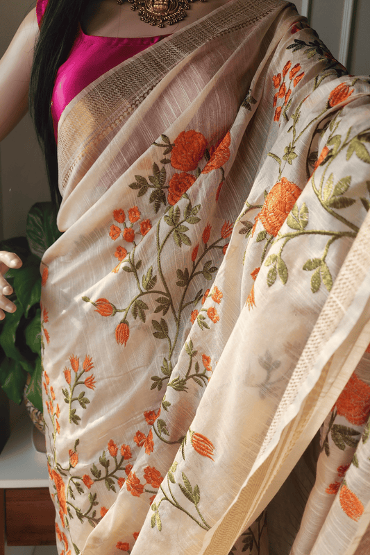 G H U L A B || Semi Tussar Silk Saree