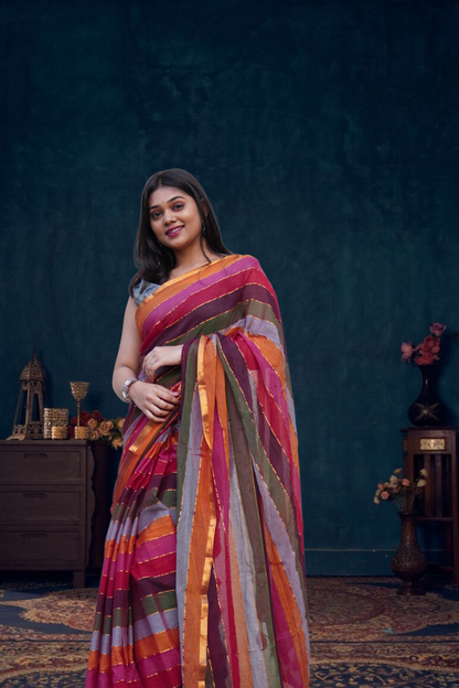 B L U S H I NG  - R O S E S || Mull Cotton Saree