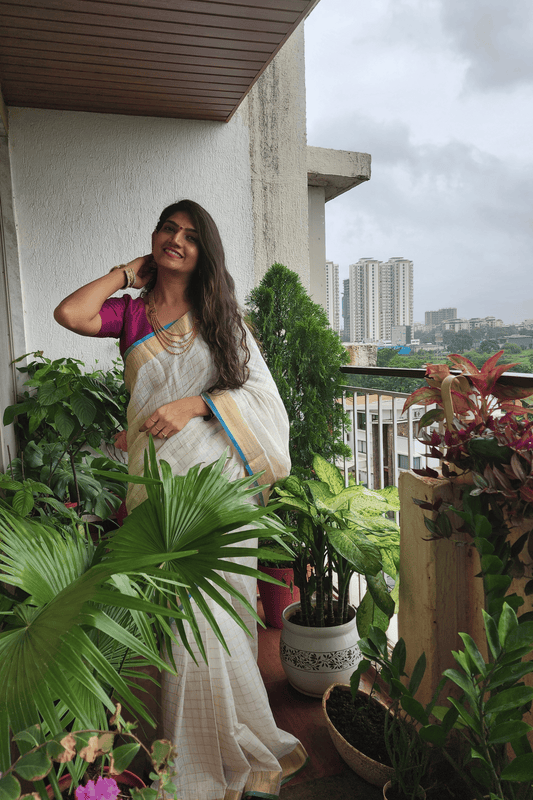 H R I D Y A || Cotton Linen Saree