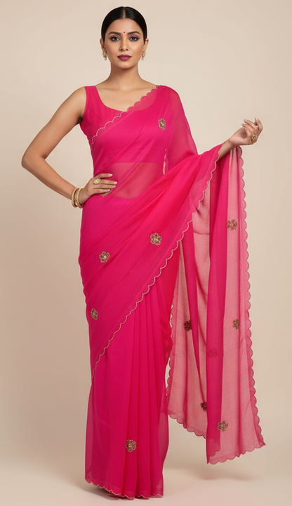 G A N D H A R V A || Organza Sequence work Saree