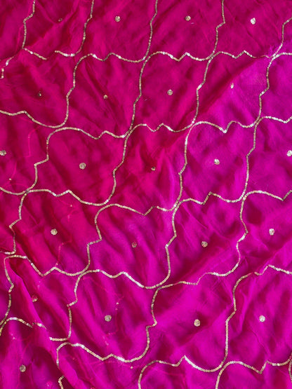 Pure Diamond Chiffon Saree +  Heavy work Aangi - Vismayee
