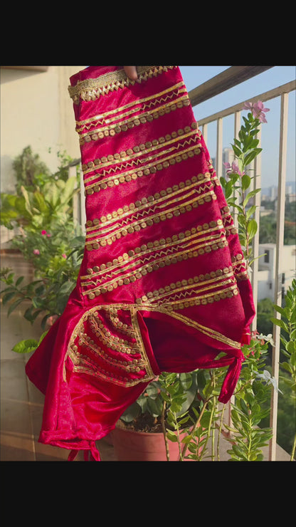 Red Aangi Blouse with Intricate Sequence and Gota Patti Work || Kiran