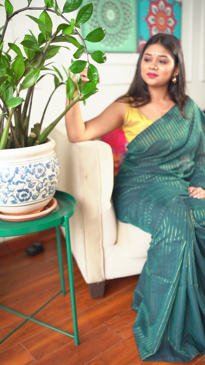 A M B I K A || Khadi Cotton Saree with Zari Strips
