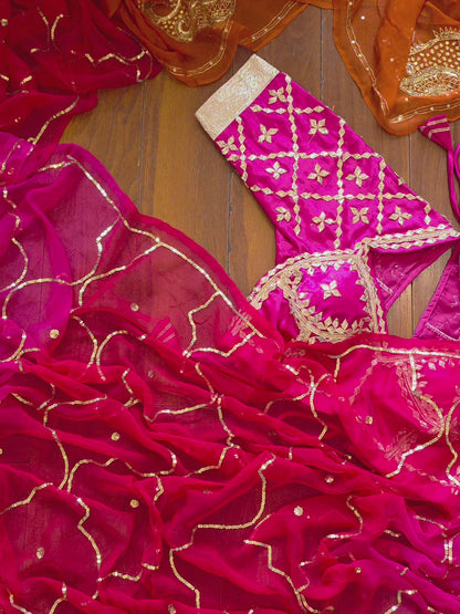 Pure Diamond Chiffon Saree +  Heavy work Aangi - Vismayee